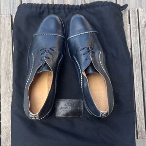 Ms. Eugene Derby Navy Leather Shoes